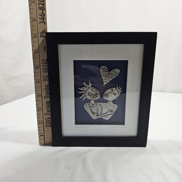 Leandra Drumm Loving Couple Wall Hanging Framed Pewter Art - Picture 8 of 9